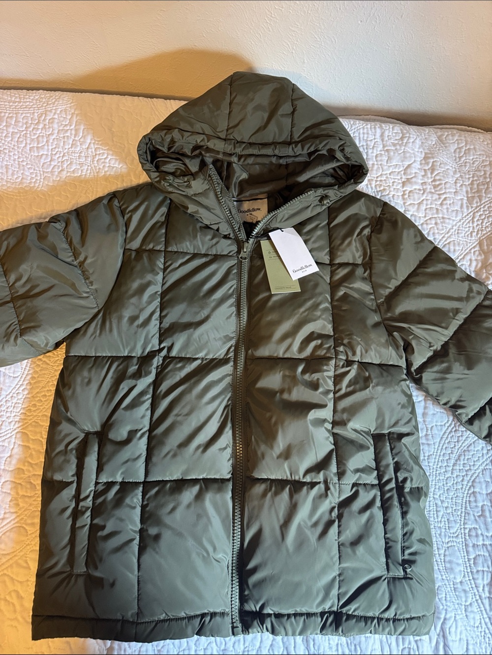 Goodfellow & Co Olive Green Quilted Jacket with Hood
